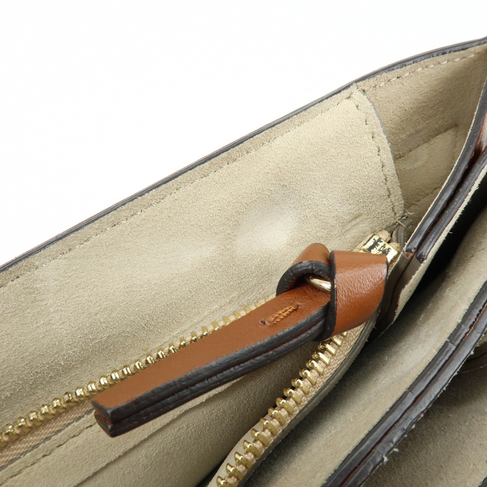 Chloe Faye Suede Leather Shoulder Bag Crossbody Bag Brown