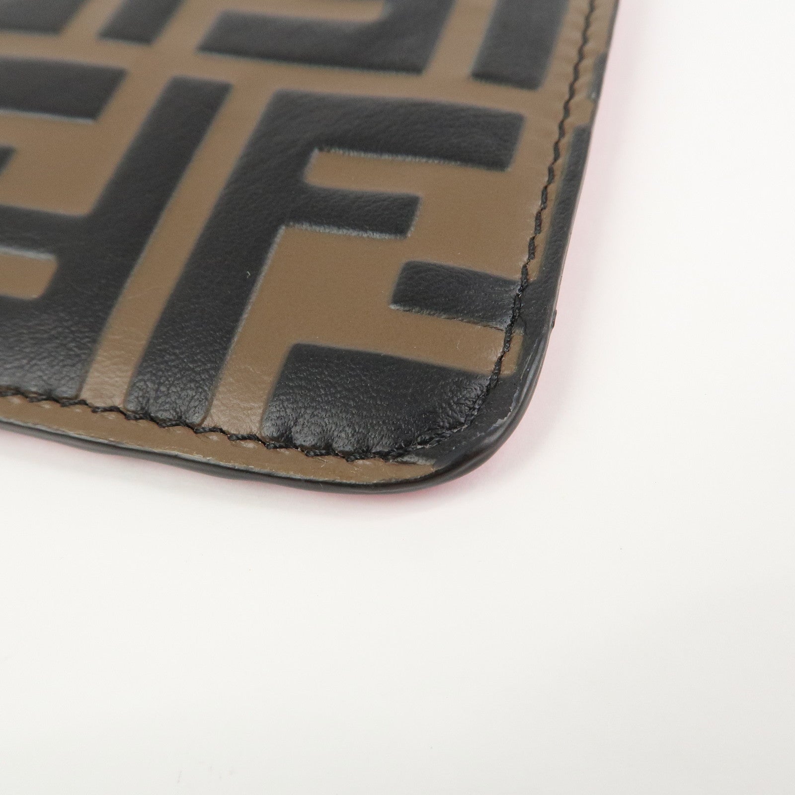 FENDI F IS FENDI Zucca Card Case Flagment Case Black Brown 8AP161