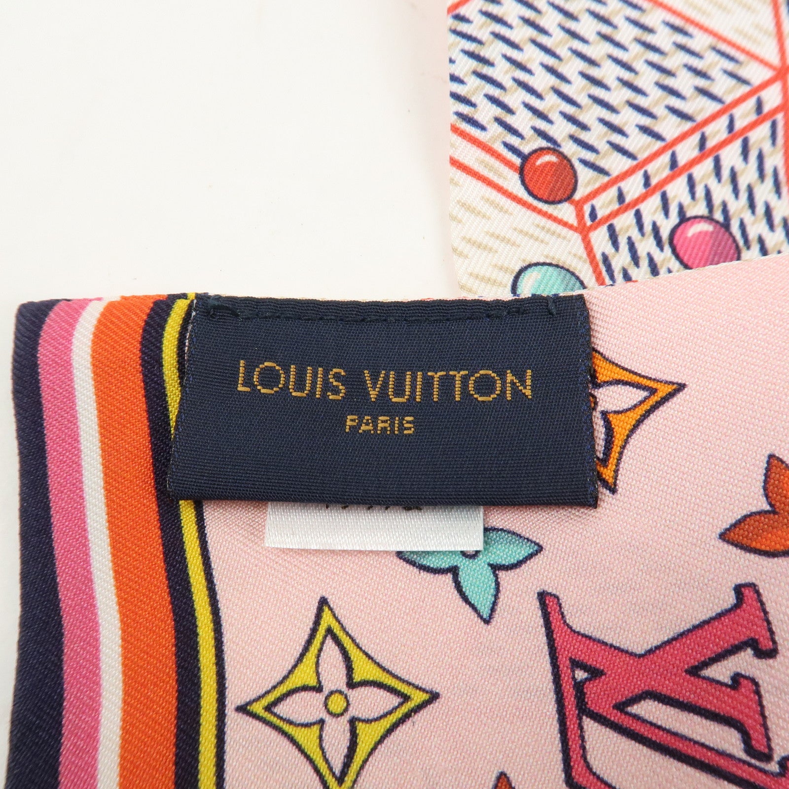 Louis Vuitton Bandeau Damier Pop-up Silk 100% Scarf Pink M77697