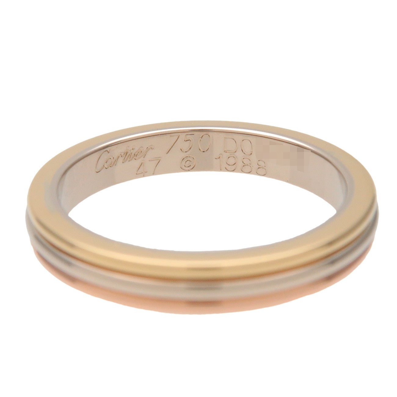 Cartier Vendome Three Color Ring K18 750YG/PG/WG #47 US4 EU47 HK8.5