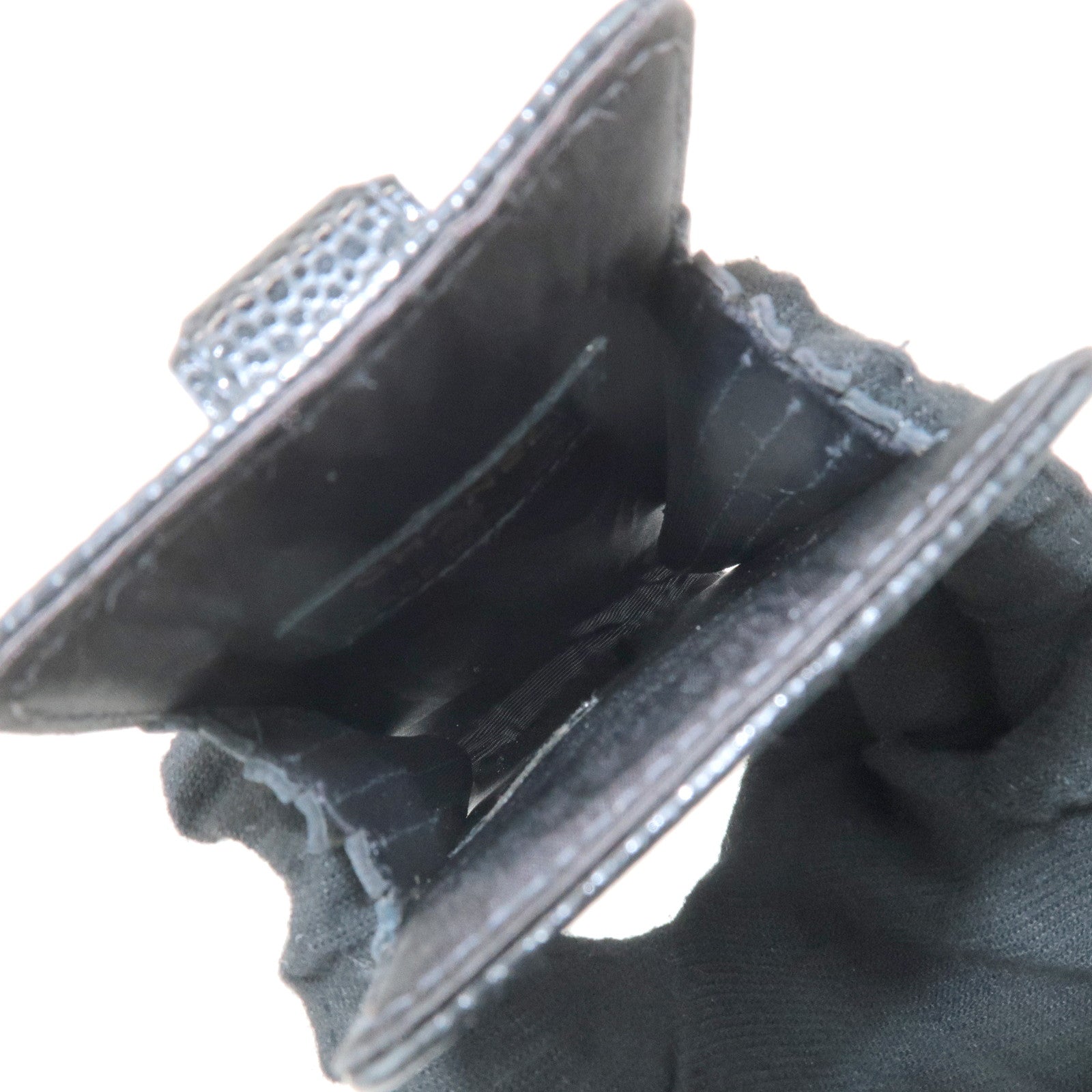 CHANEL COCO Mark Caviarskin Cell Phone Case Black Used