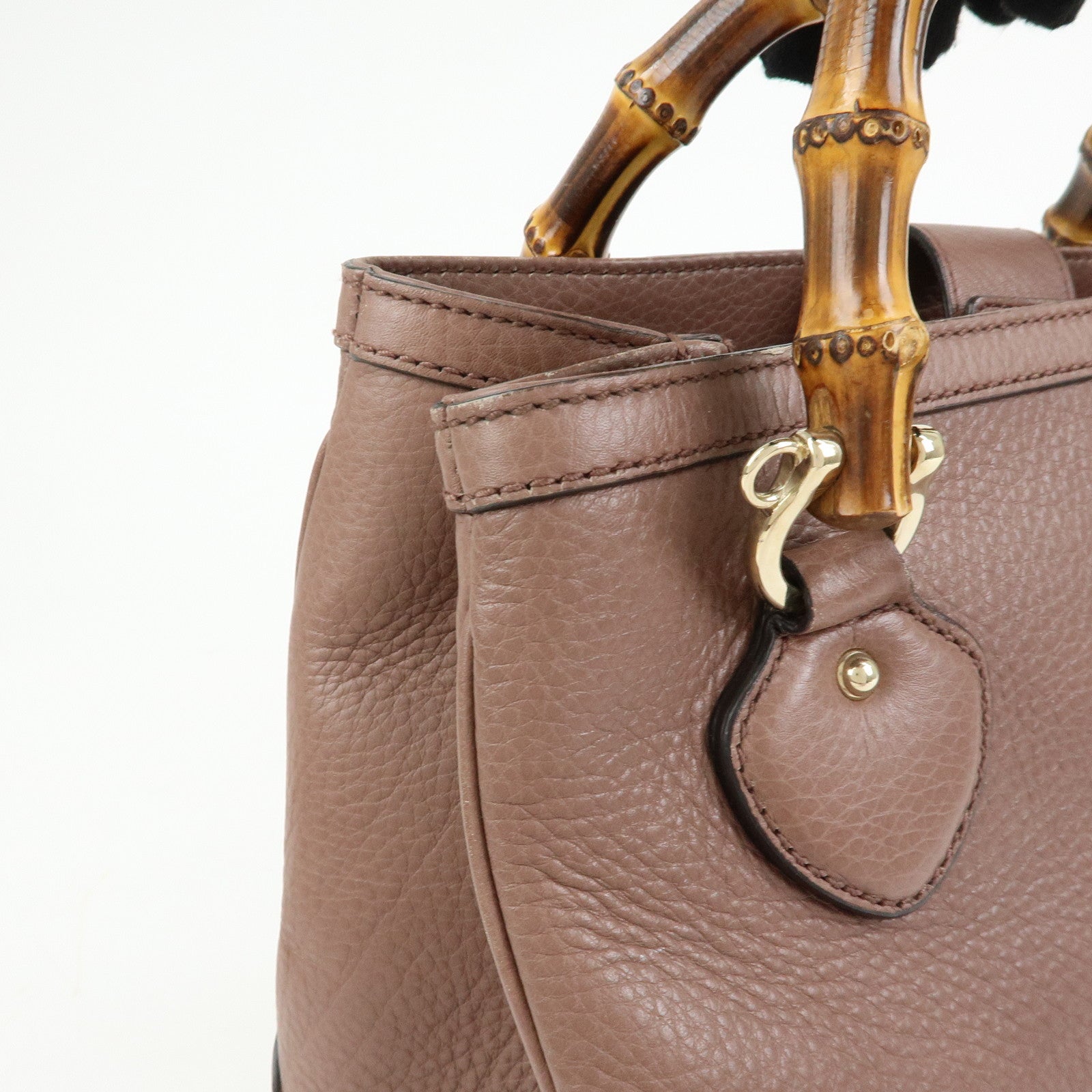 GUCCI Bamboo Diana Leather 2Way Shoulder Bag Hand Bag Brown 308360