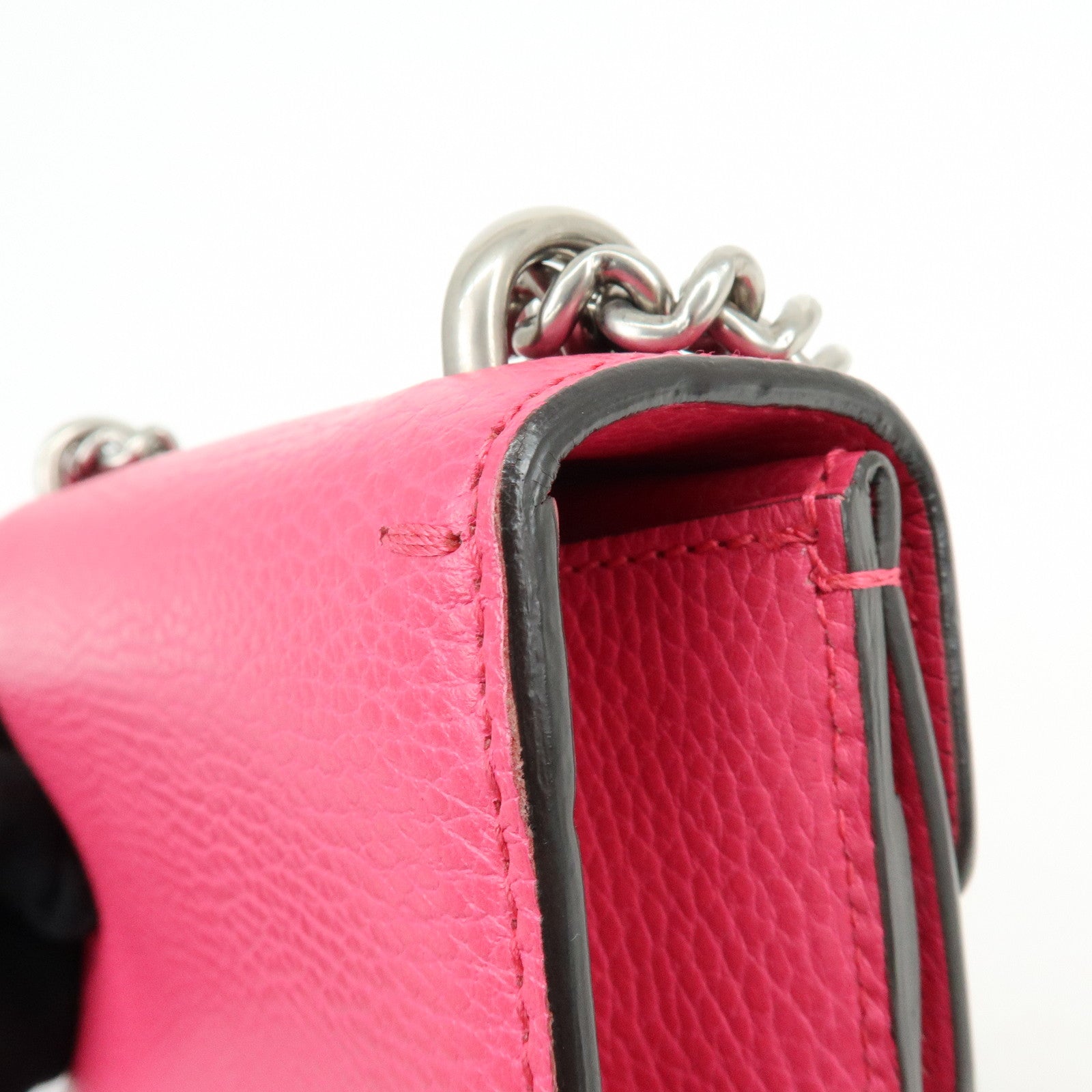 GUCCI Dionysus Leather Small Chain Shoulder Bag Hot Pink 421970