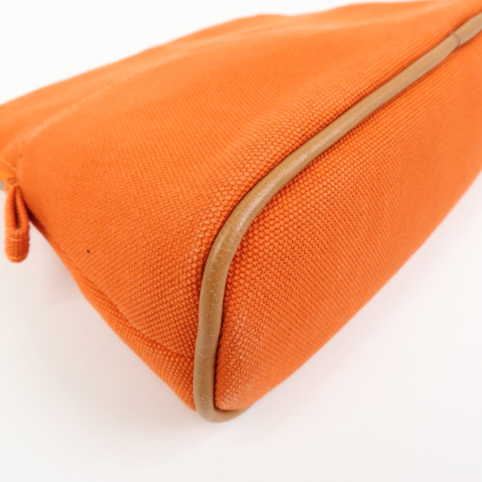 HERMES Bolide Pouch 20 Toile H Canvas Pouch Cosmetic Pouch Orange