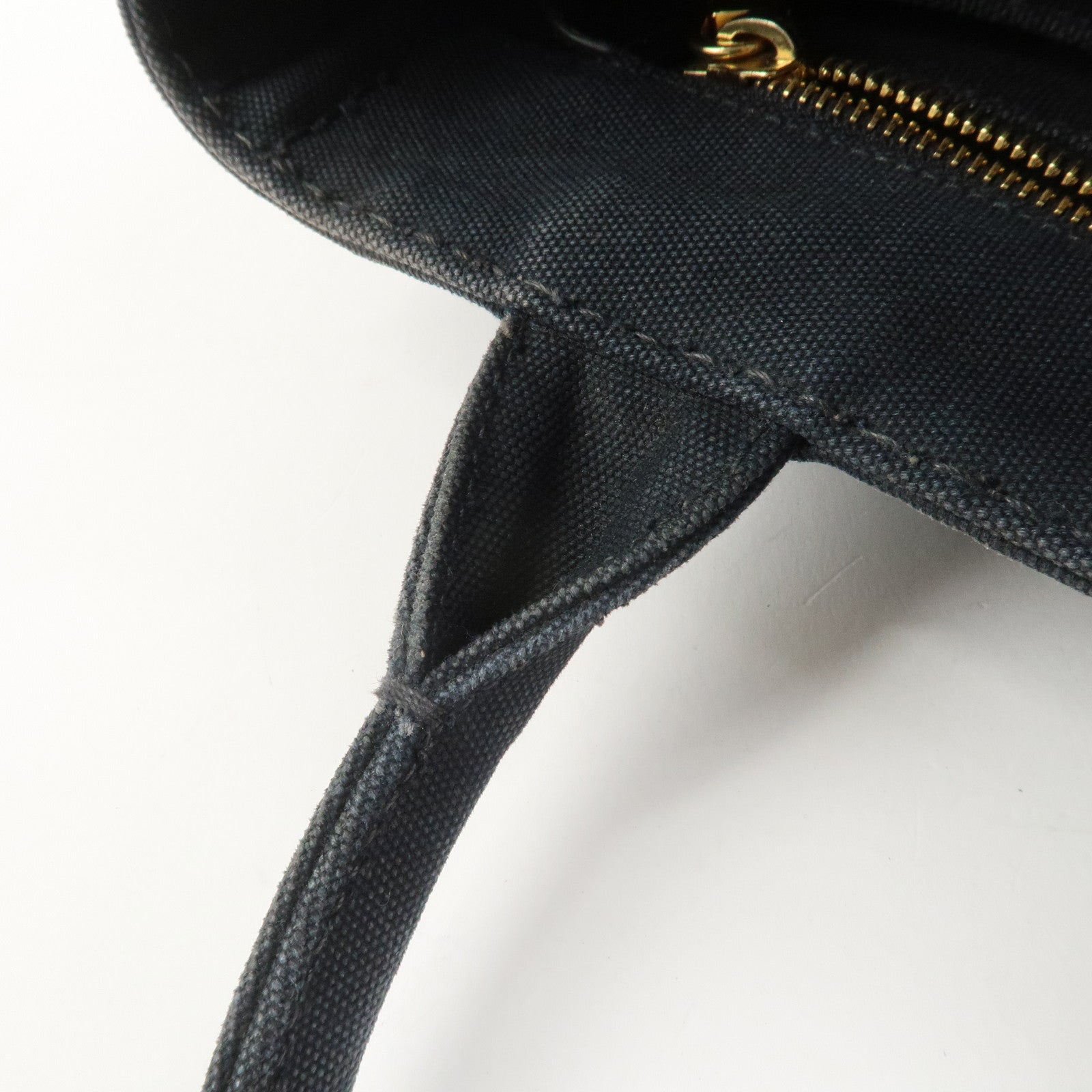 PRADA Canapa Mini Triangle Logo Canvas 2Way Hand Bag Black 1BG439