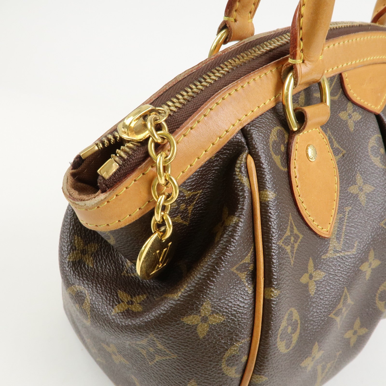 Louis Vuitton Monogram Tivoli PM Hand Bag Shoulder Bag Brown M40143 Used