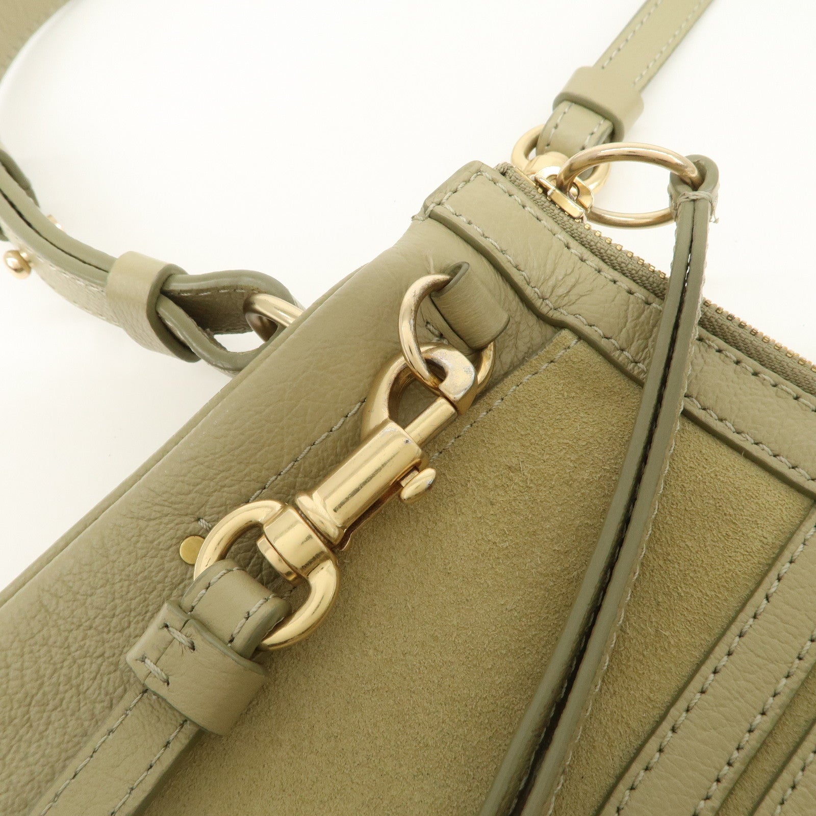 Chole See by Chlo・・スゥ Hana Leather Suede 2Way Bag Shoulder Bag Beige