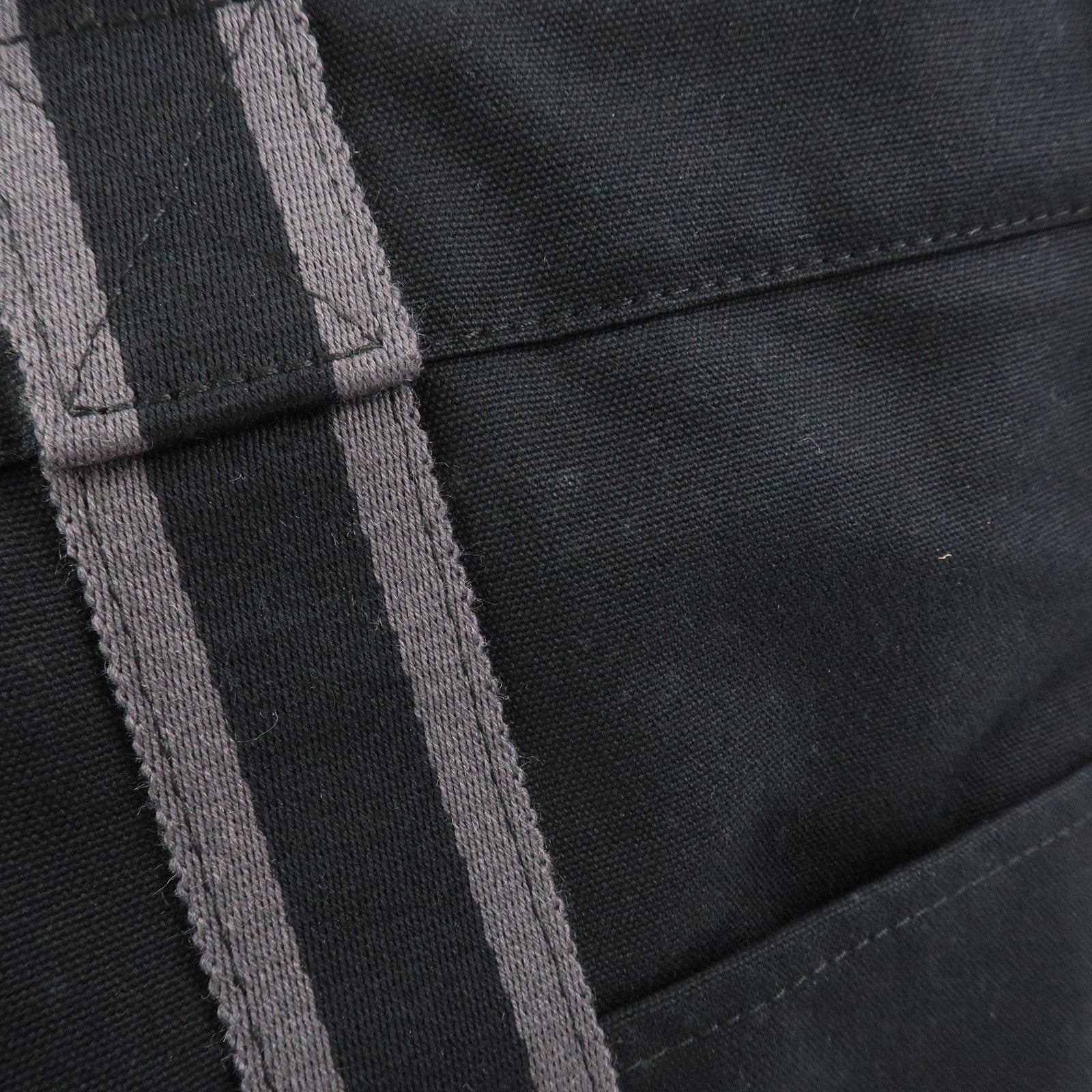 HERMES Fourre Tout MM Canvas Tote Bag Hand Bag Black