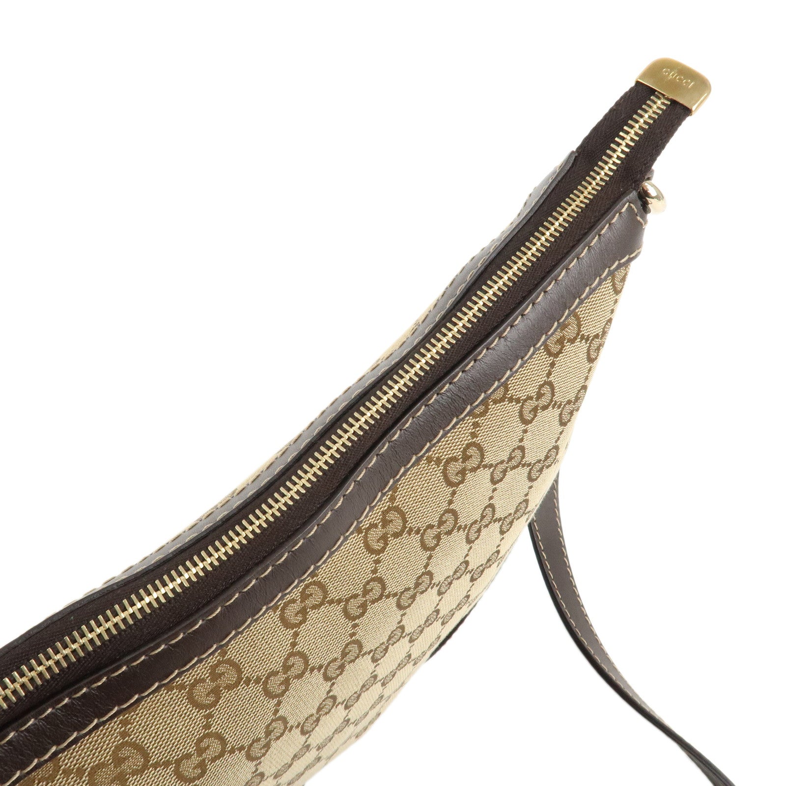 GUCCI Lovely Heart GG Canvas Leather Shoulder Bag Dark Brown 257072 Used