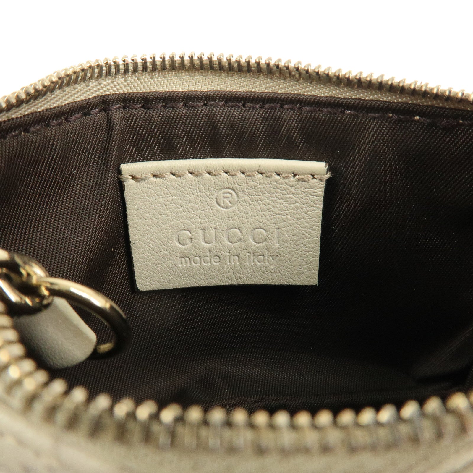 GUCCI Guccissima Leather Coin Case Key Case Ivory 233183 Used