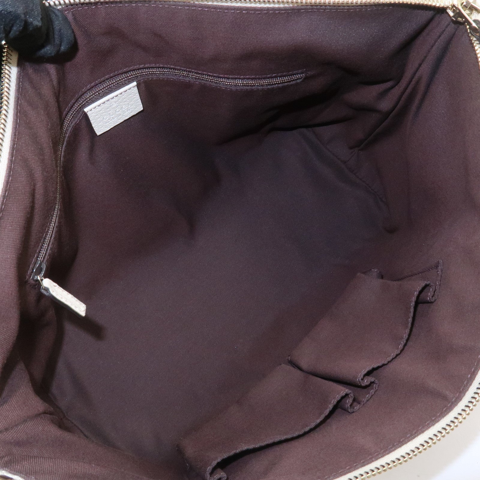 GUCCI Abbey GG Canvas Leather Tote Bag Hand Bag Brown Ivory 141470