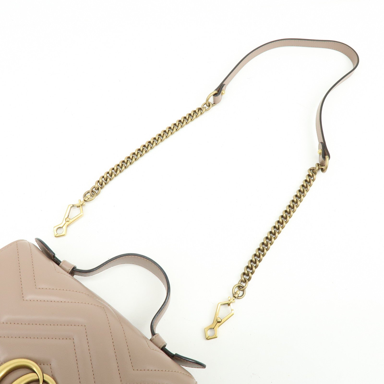 GUCCI GG Marmont 2Way Bag Hand Bag Shoulder Bag Beige 498110