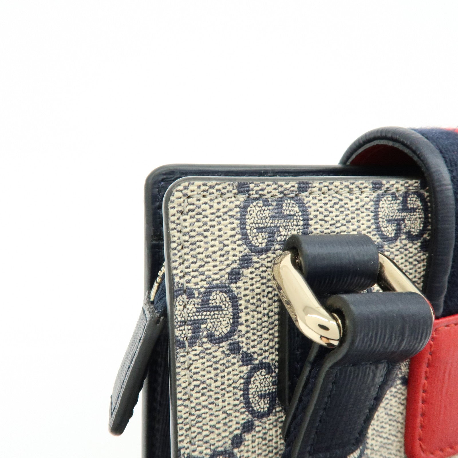 GUCCI Sherry Heart GG Supreme Shoulder Bag Beige Navy 293830