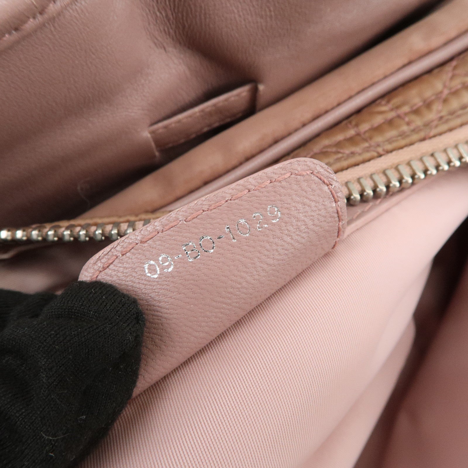 Christian Dior Canage Nylon Leather Hand Bag Pink