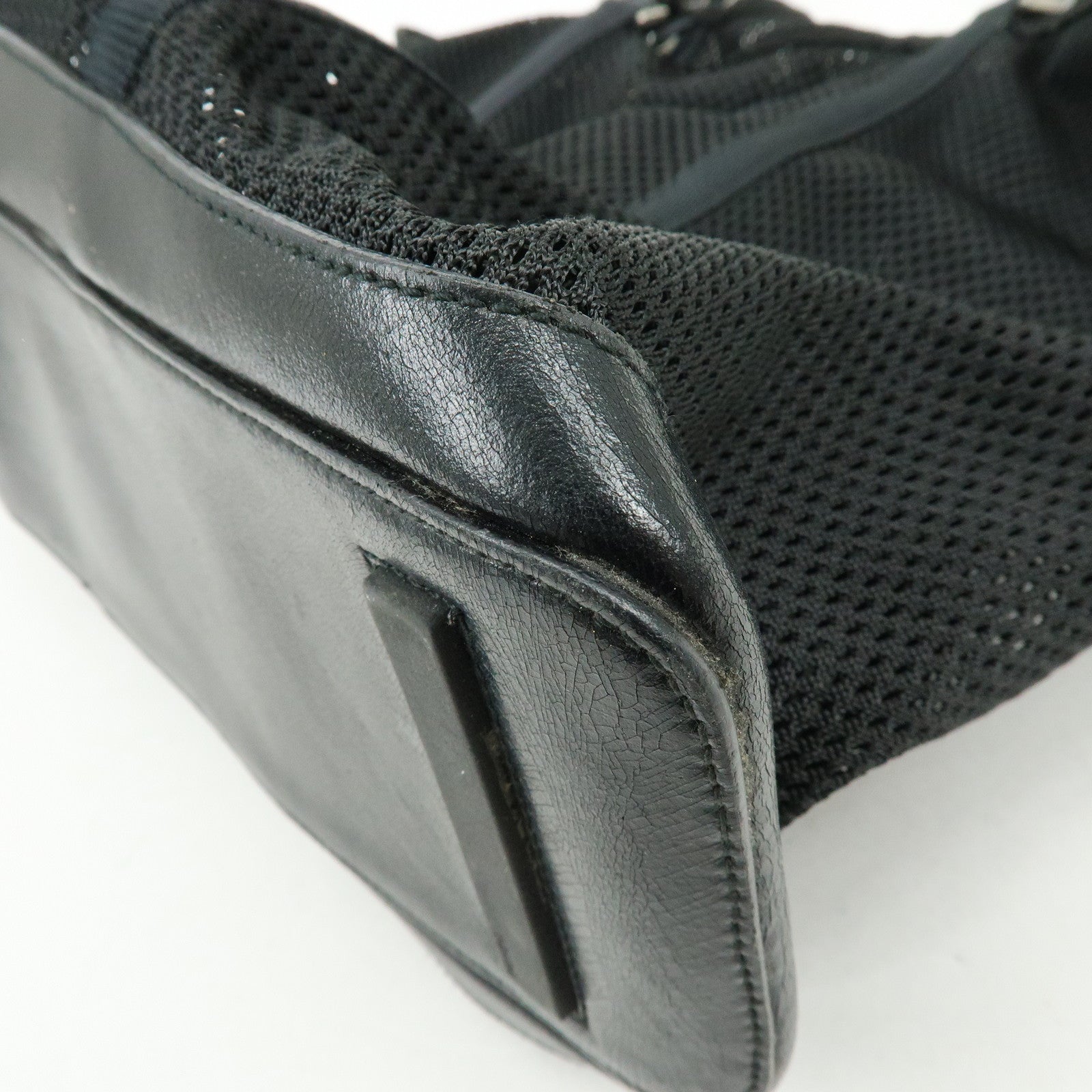 PRADA Mesh Leather Tote Bag Shoulder Bag Black