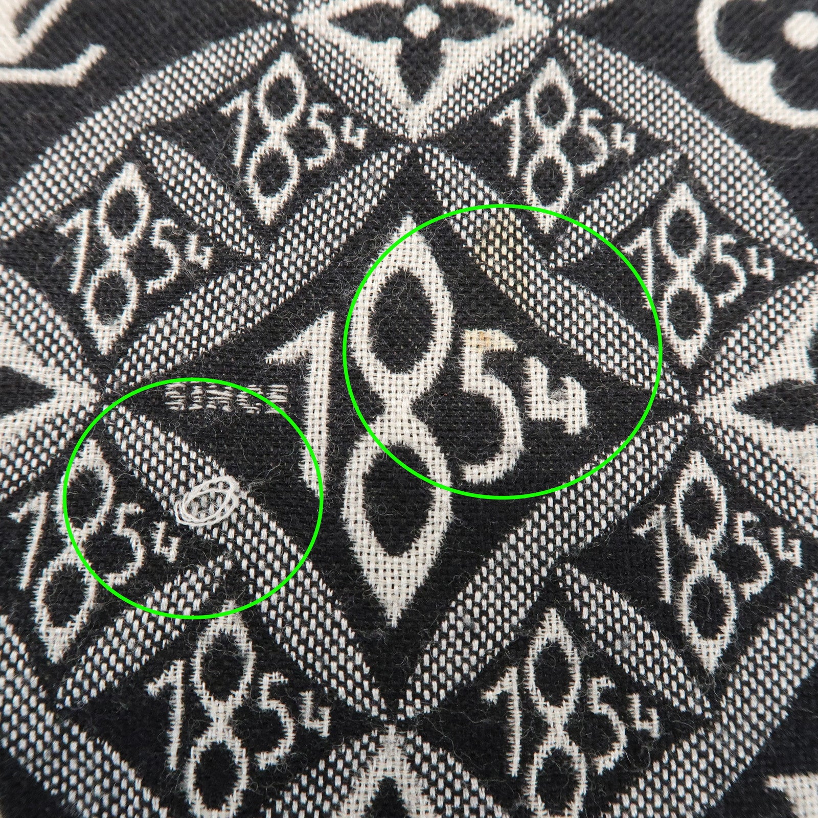 Louis Vuitton Monogram SINCE 1854 Silk Wool Scarf Black MP2821