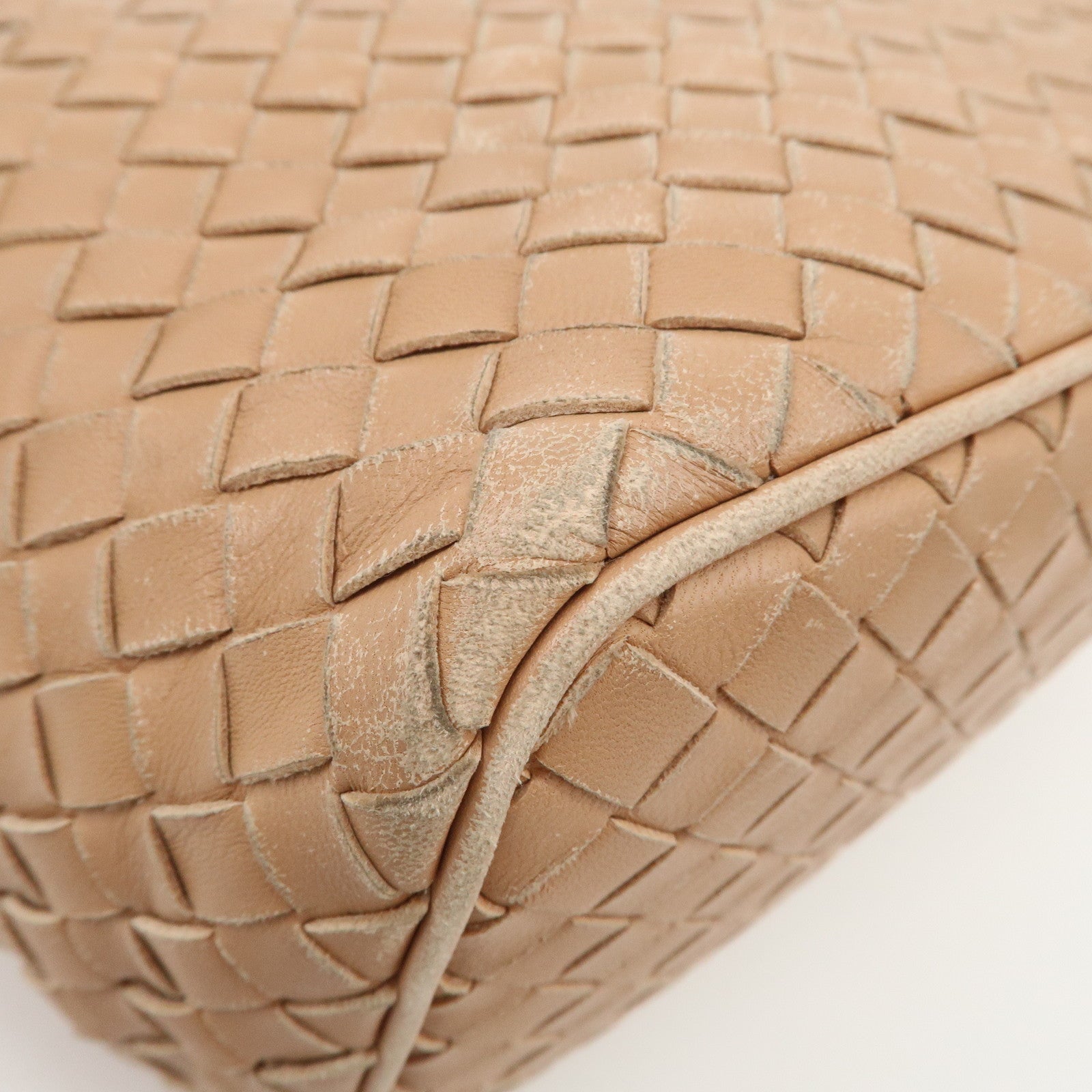 BOTTEGA VENETA Intrecciato Leather Shoulder Bag Hand Bag Pink Used