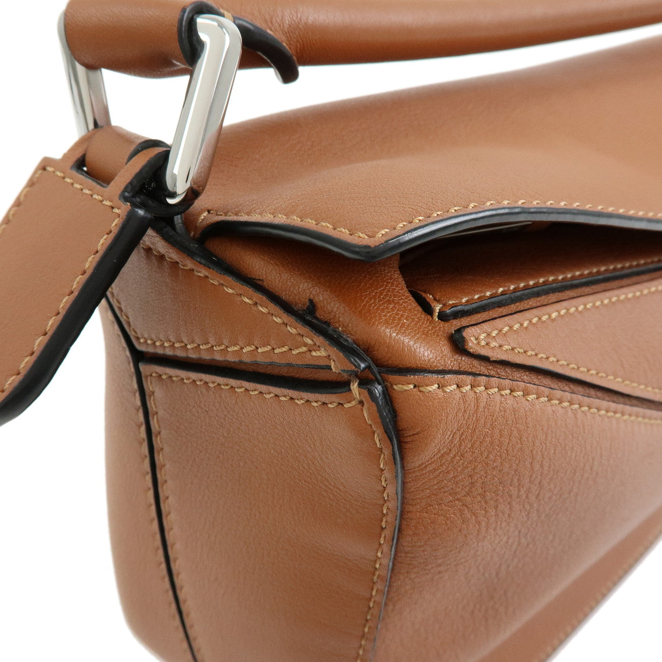 LOEWE Anagram Calf Leather Puzzle Bag Small 2Way Shoulder Bag Tan