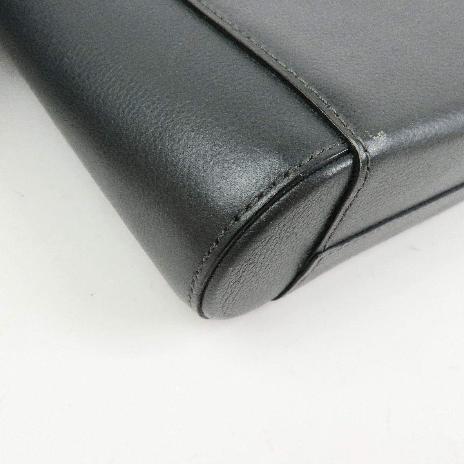DELVAUX Calf Leather Shoulder Bag Crossbody Bag Eclair Gray