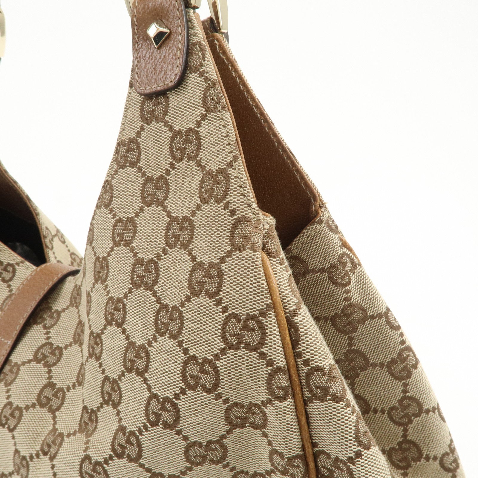 GUCCI New Jackie GG Monogram Canvas Leather Shoulder Bag 124404