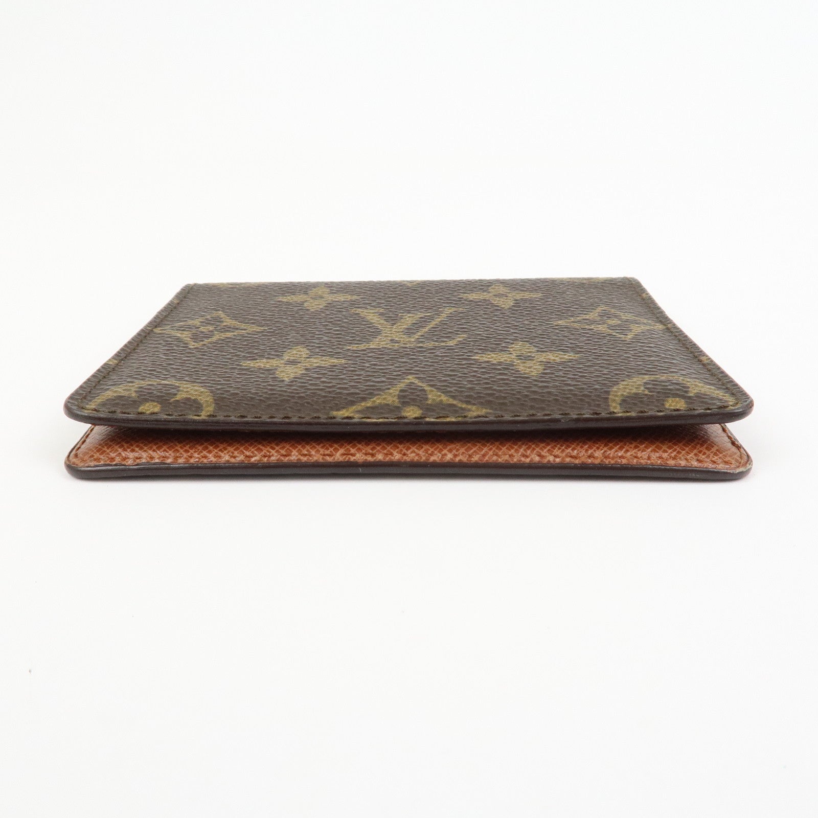 Louis Vuitton Monogram Canvas Leather Card Case Card Holder Brown