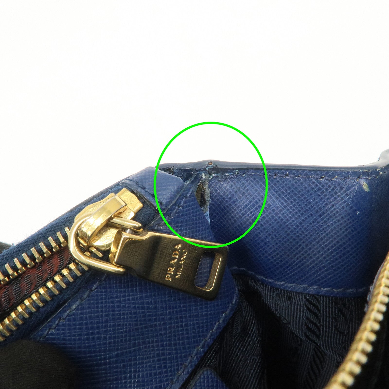 PRADA Triangle Logo Saffiano Leather 2Way Bag Shoulder Bag Blue