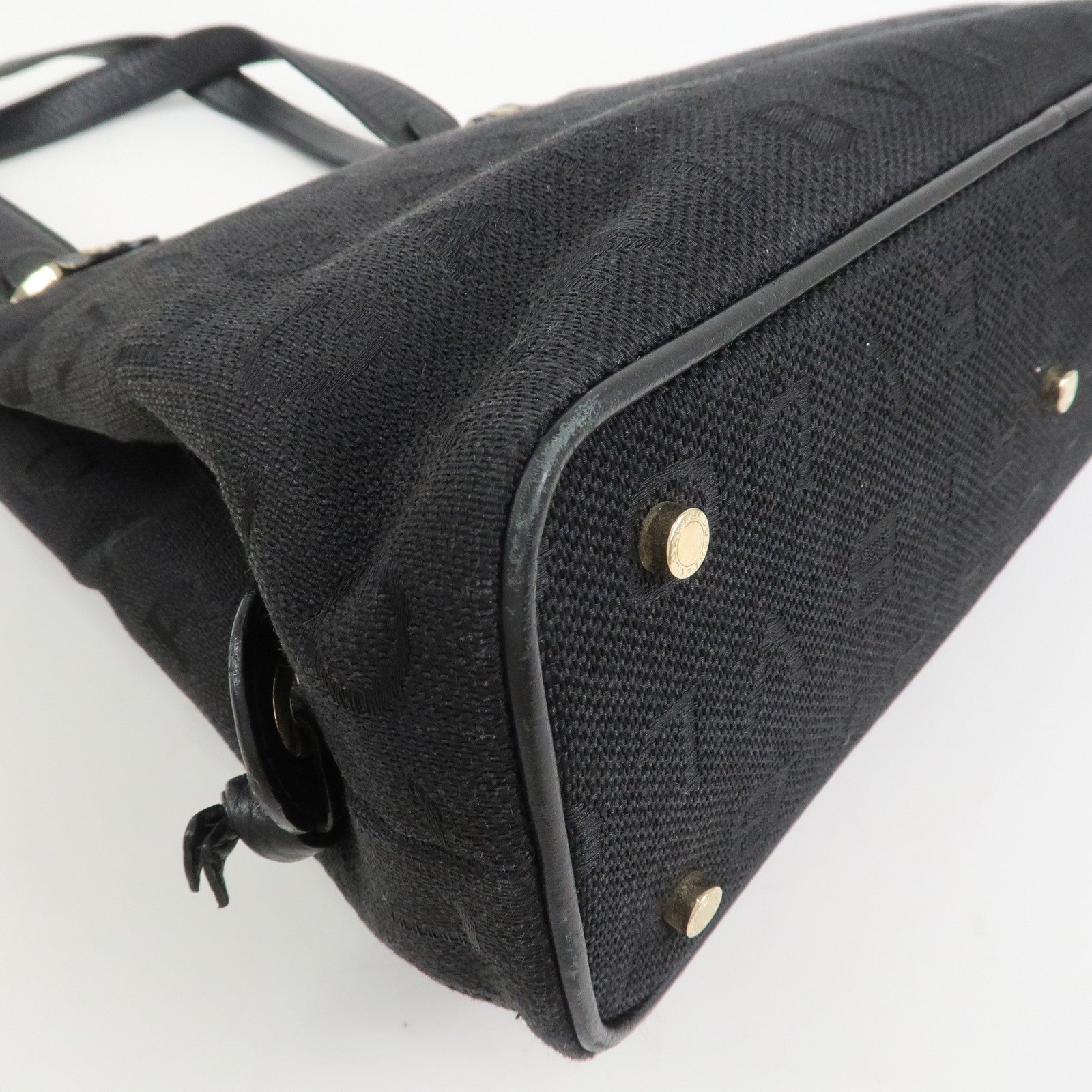 BVLGARI Logo Mania Canvas Leather 2Way Bag Shoulder Bag Black