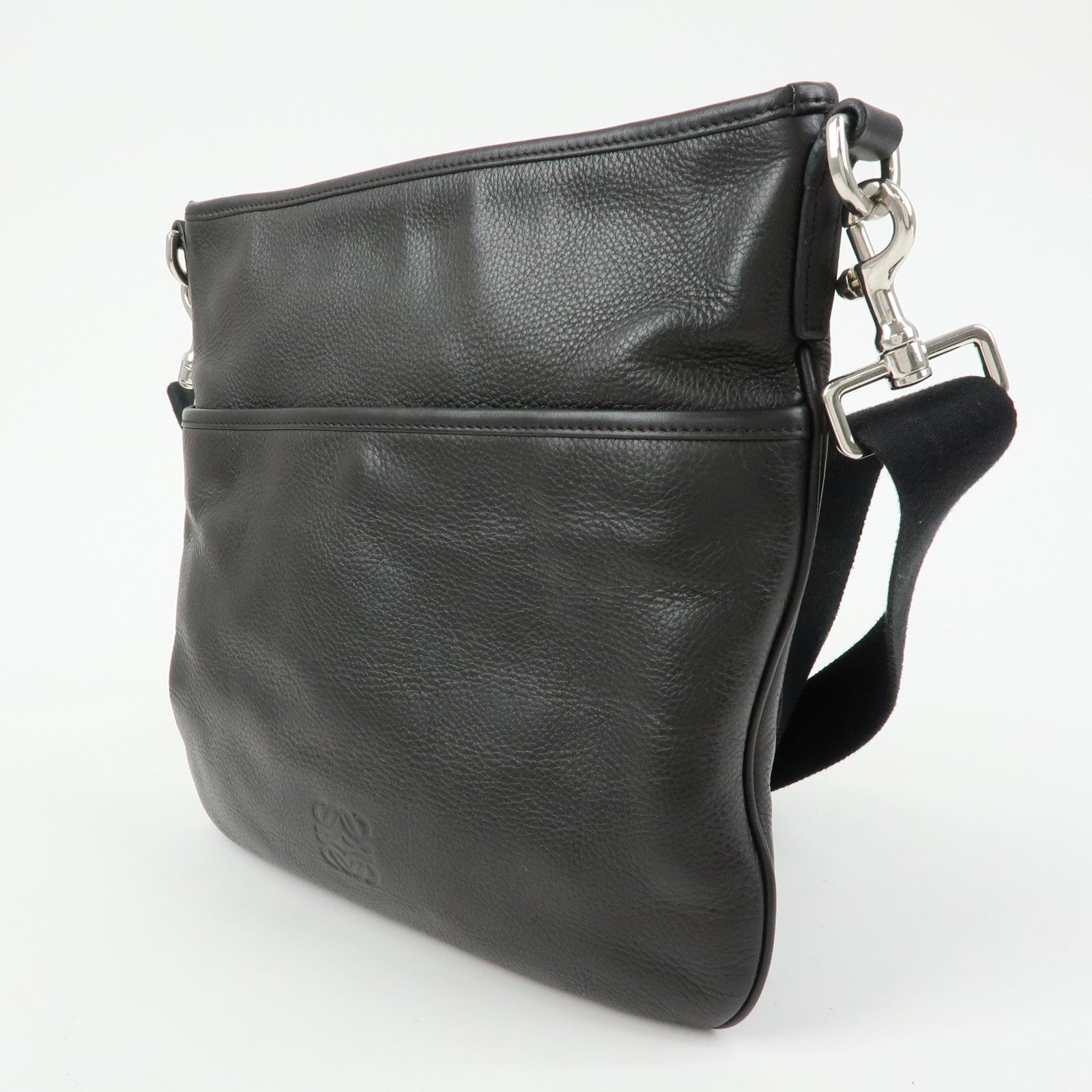 LOEWE Anagram Leather Shoulder Bag Crossbody Bag Dark Brown