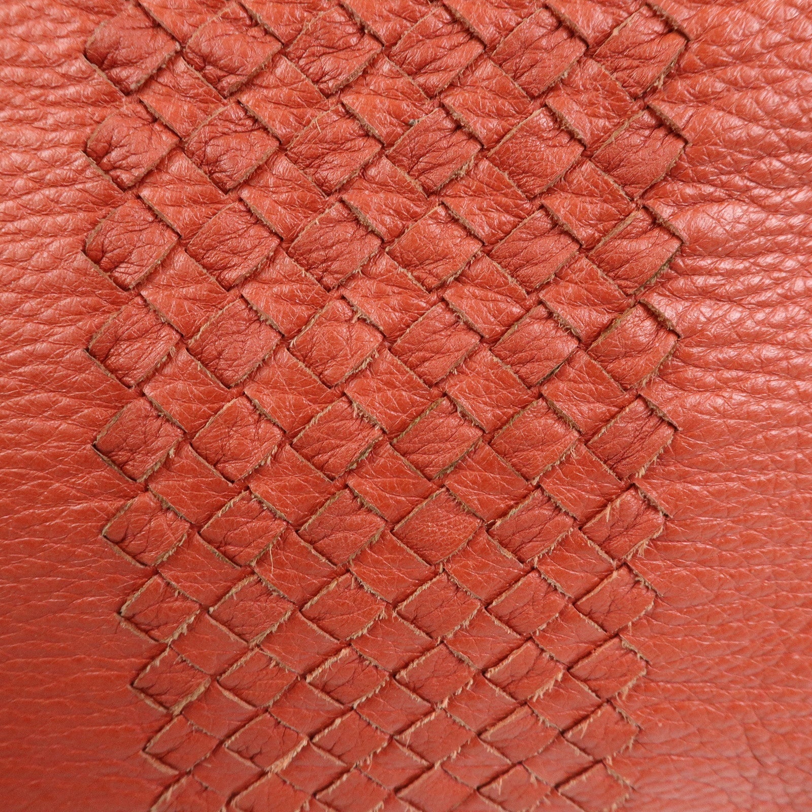 BOTTEGA VENETA Intrecciato Leather Shoulder Bag Red Brown 179331