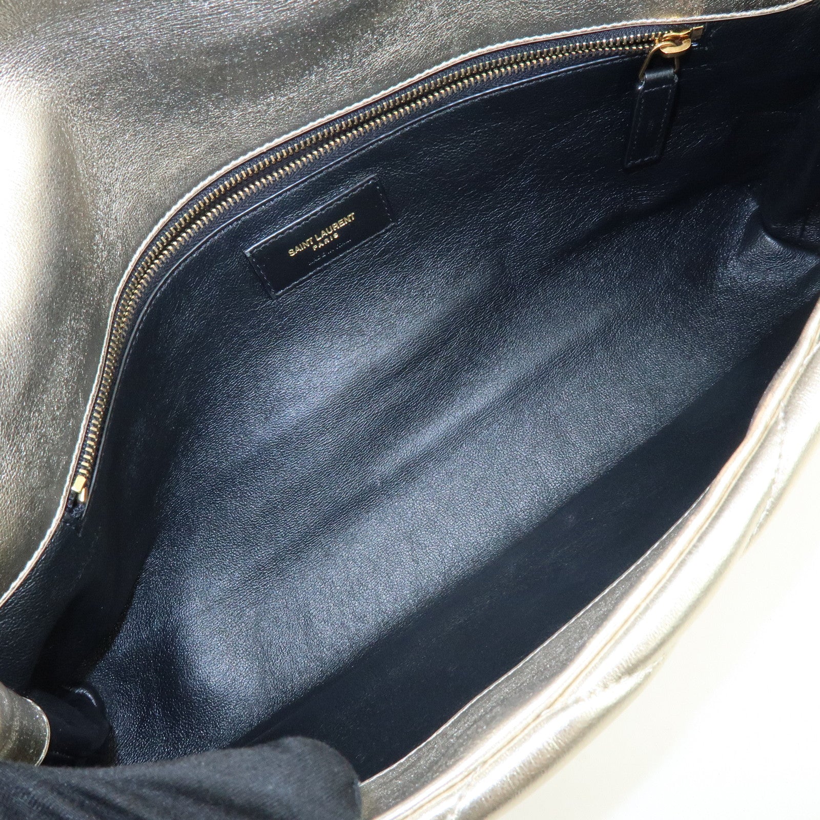 SAINT LAURENT PARIS Sade Leather Clutch Bag Gold 1655004