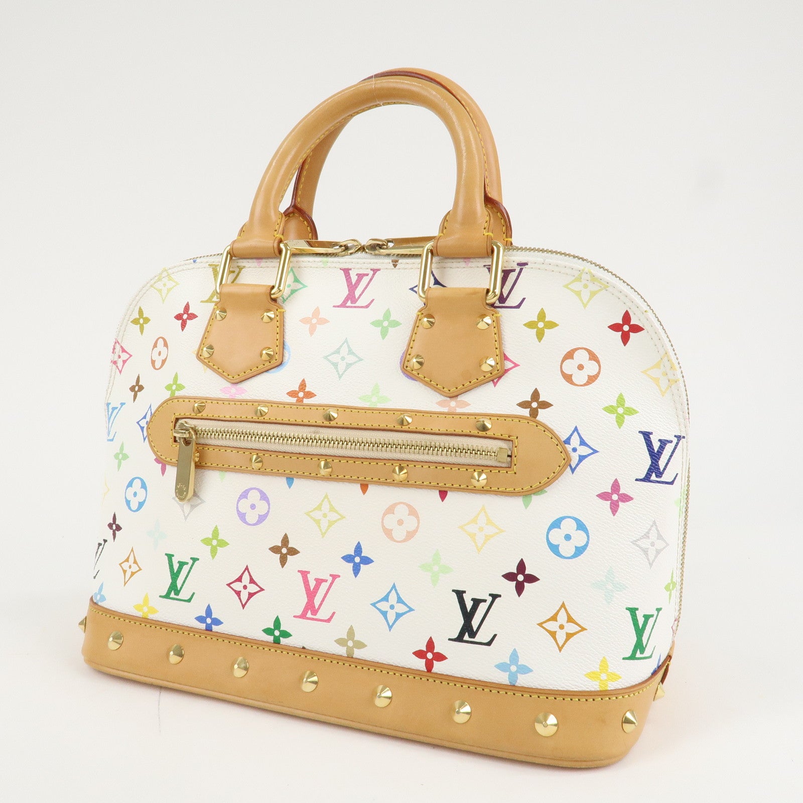 Louis Vuitton Monogram Multicolor Alma Hand Bag Blanc M92647 Used