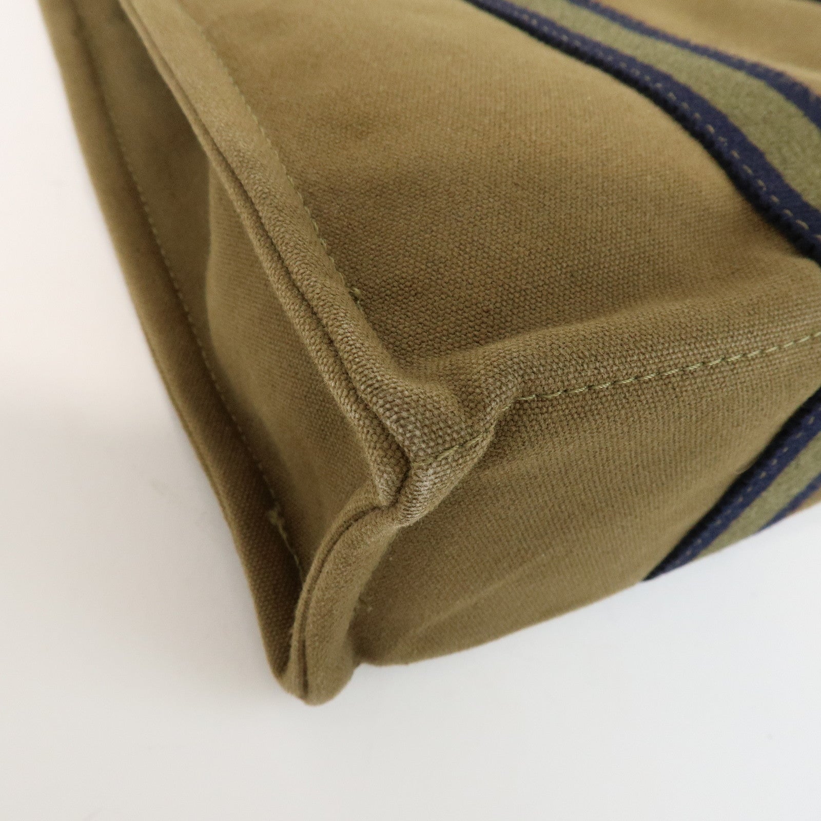 HERMES Canvas Fourre tout PM Hand Bag Tote Bag Khaki