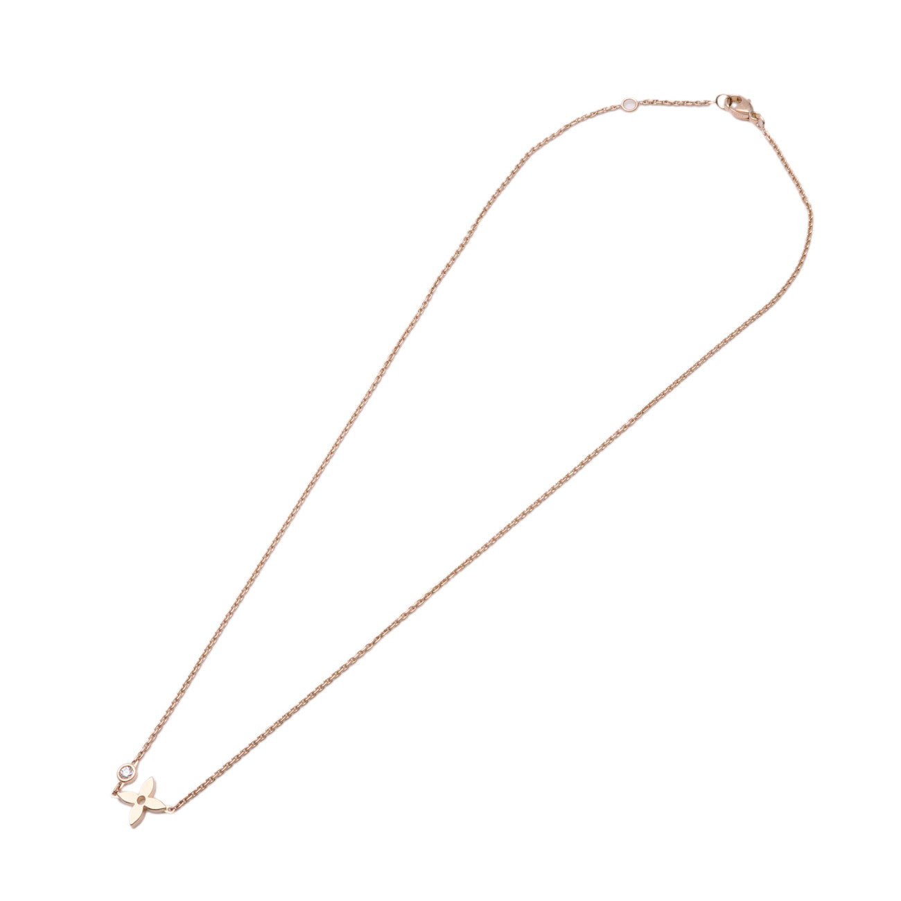 Louis Vuitton Monogram Idylle 1P Diamond Necklace K18PG Q93281