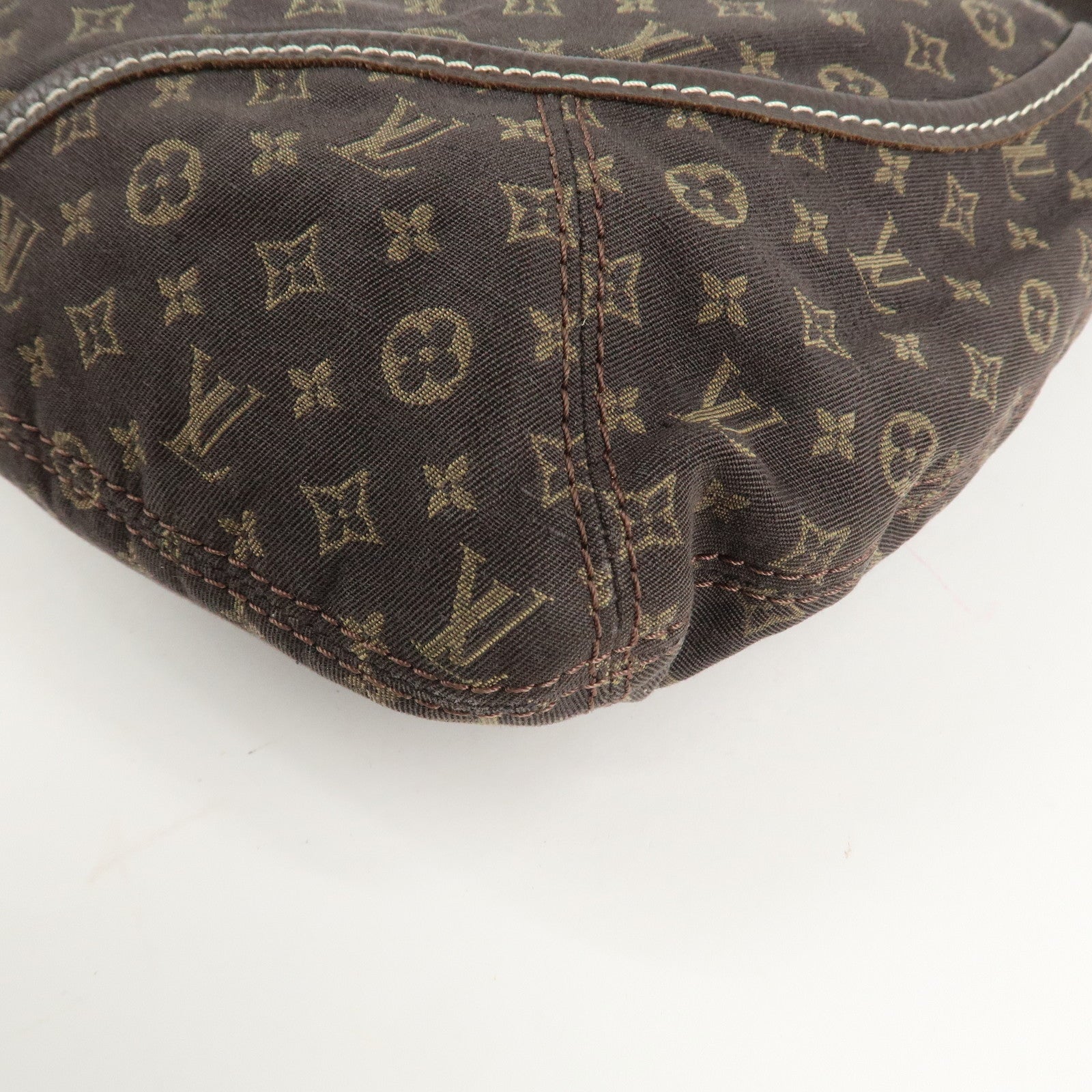 Louis Vuitton Monogram Mini Lin Manon MM Shoulder Bag Ebene M95619 Used