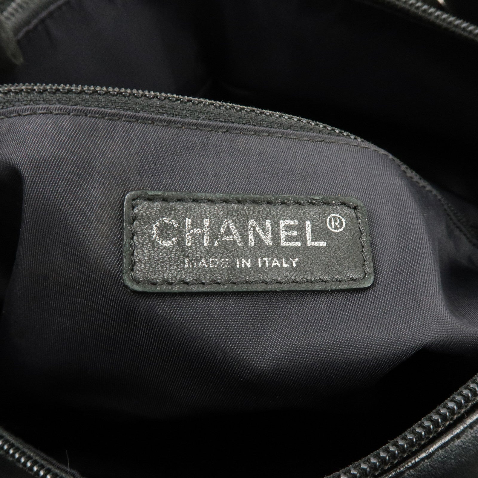 CHANEL PVC Canvas Leather Paris Biarritz MM Tote Hand Bag A34209