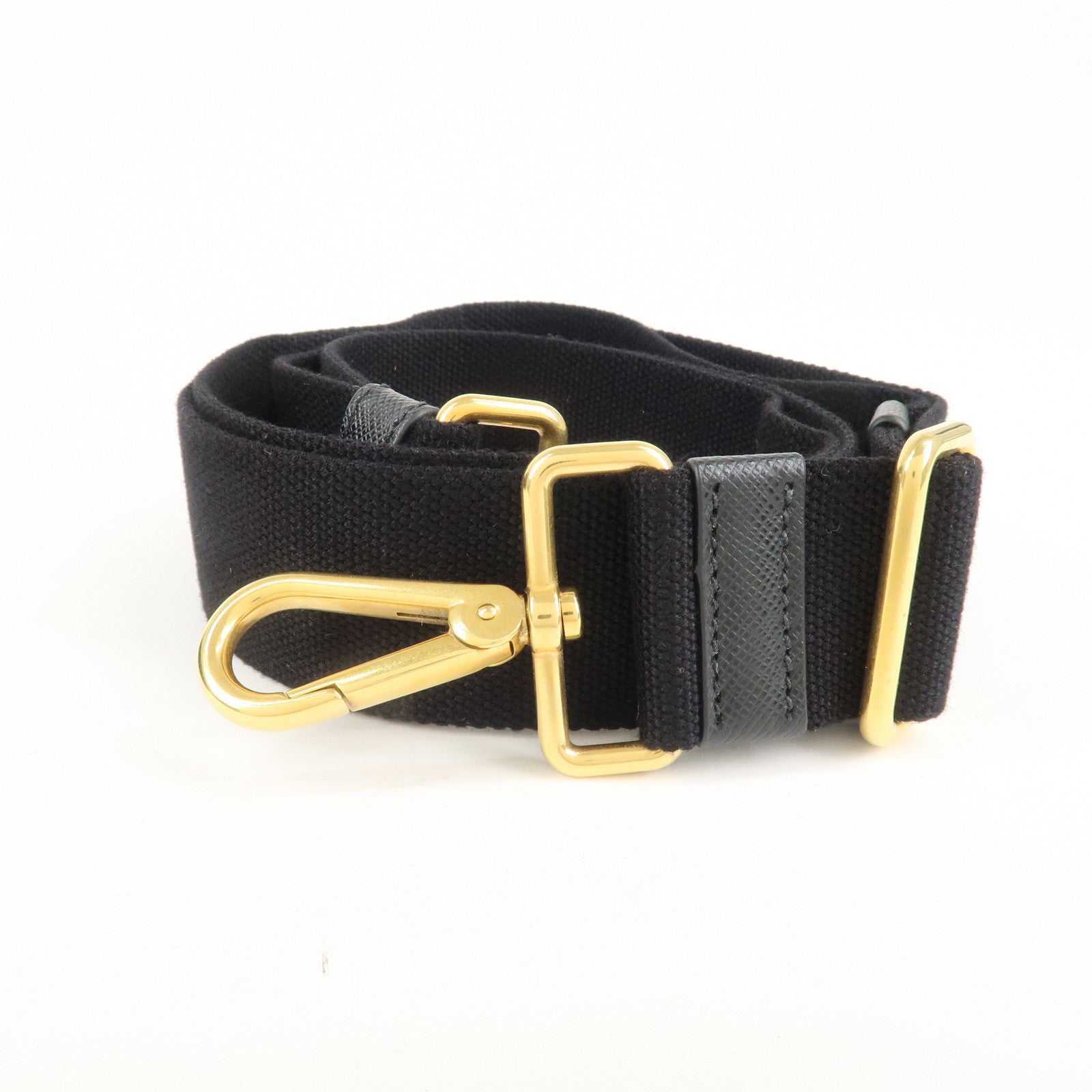 PRADA Canapa Mini Canvas 2Way Bag Hand Bag Shoulder Bag Black 1BG439 Used