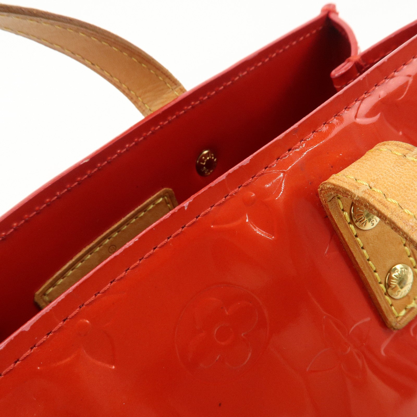 Louis Vuitton Monogram Vernis Lead PM Hand Bag Rouge M91088 Used