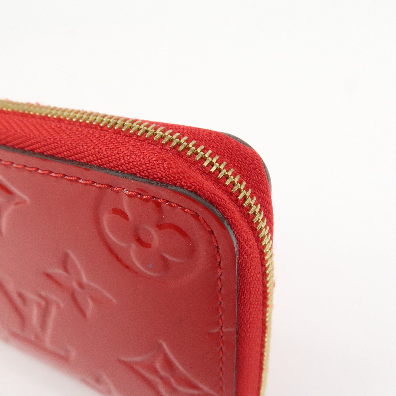 Louis Vuitton Vernis Leather Zippy Coin Purse Wallet Cerise M90202