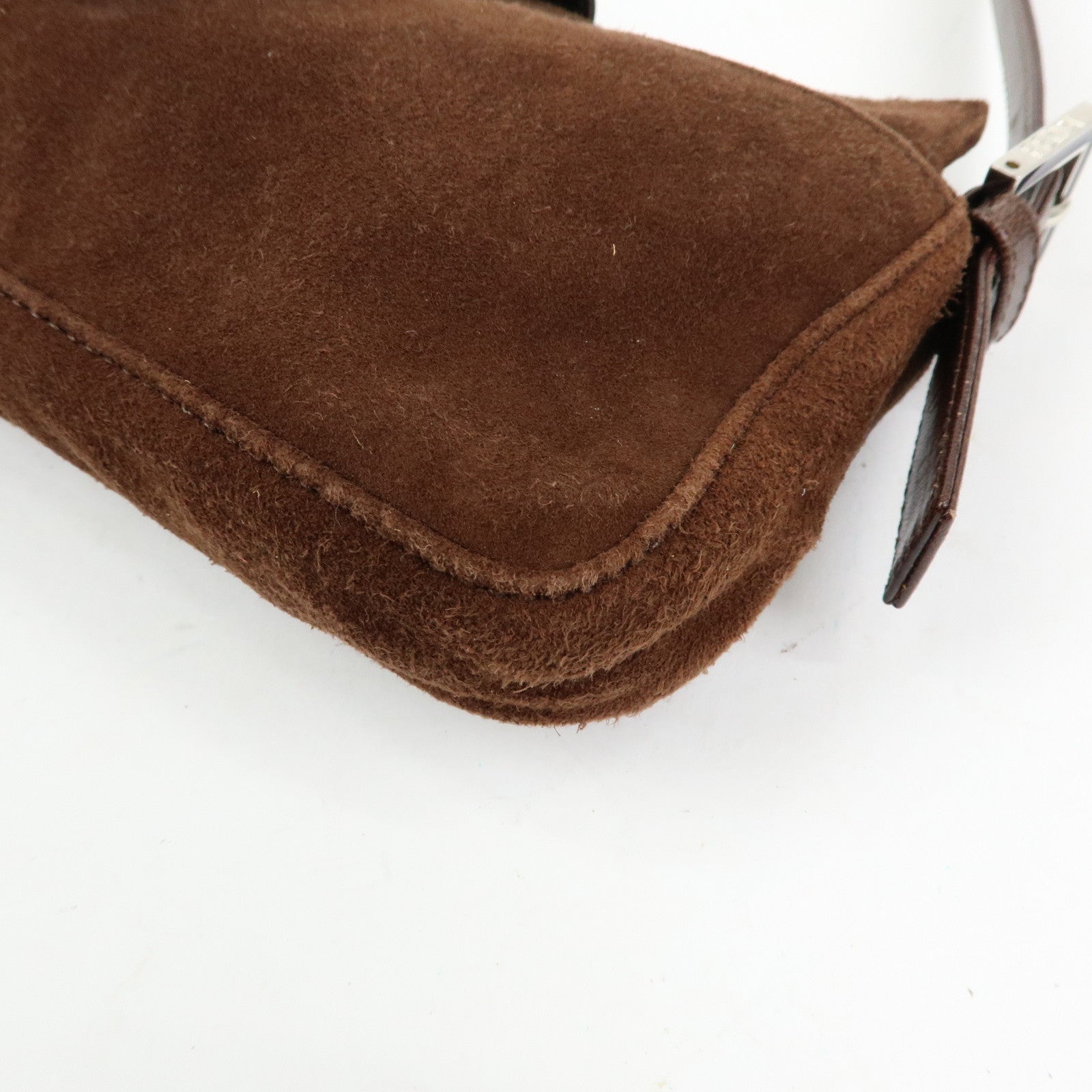 FENDI Suede Leather Shoulder Bag Hand Bag Brown 26568