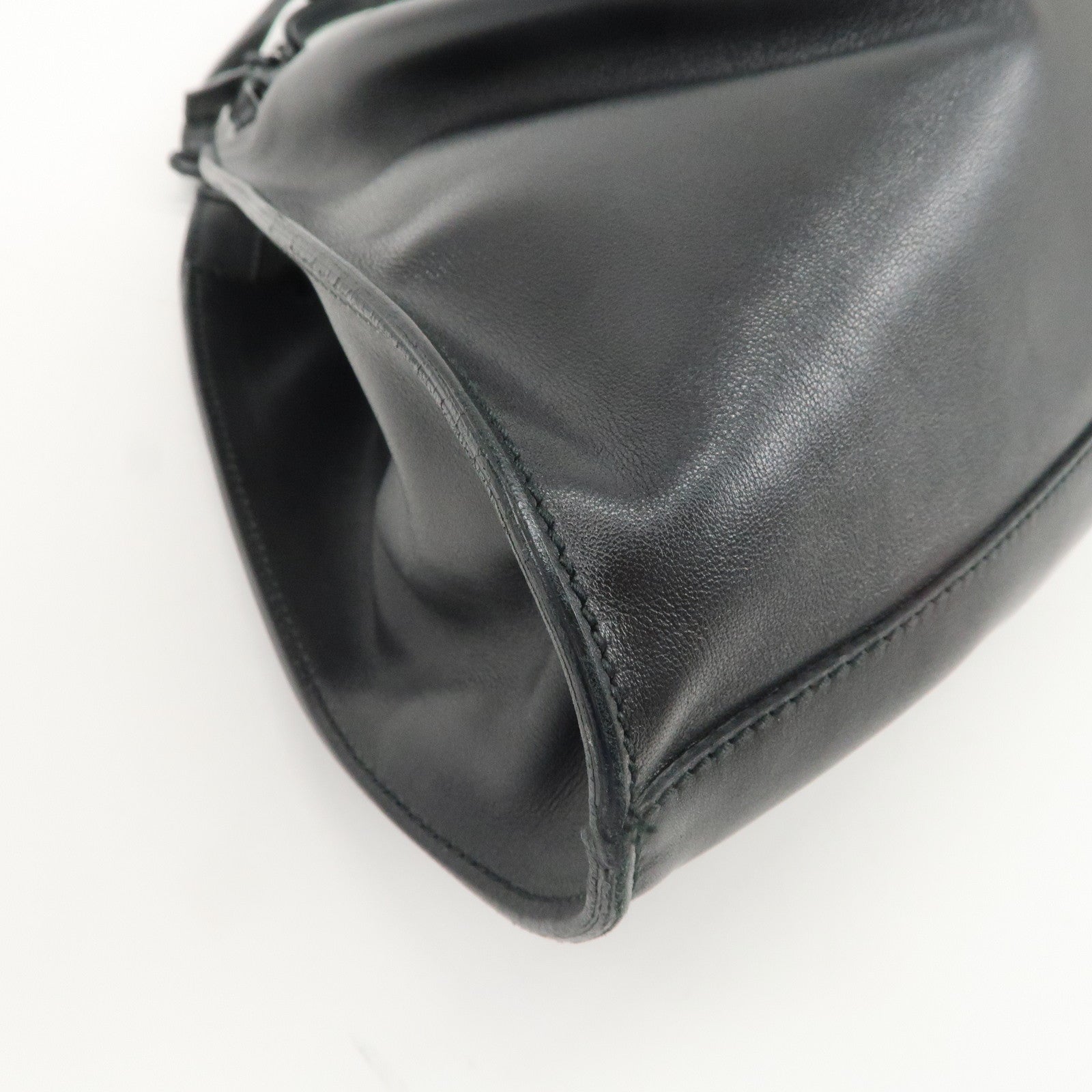 GUCCI Leather Tote Bag Hand Bag Black 76554