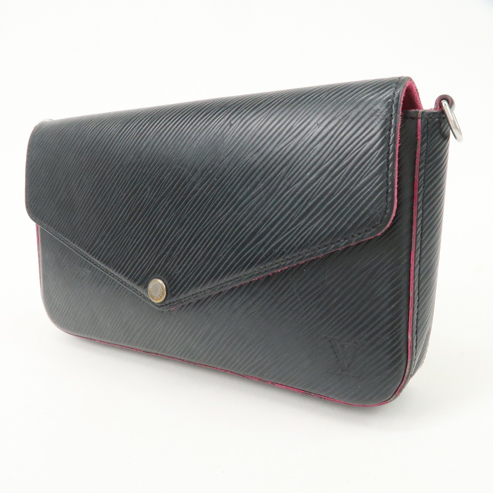 Louis Vuitton Epi Pochette Felicie Shoulder Bag Noir Pink M64579