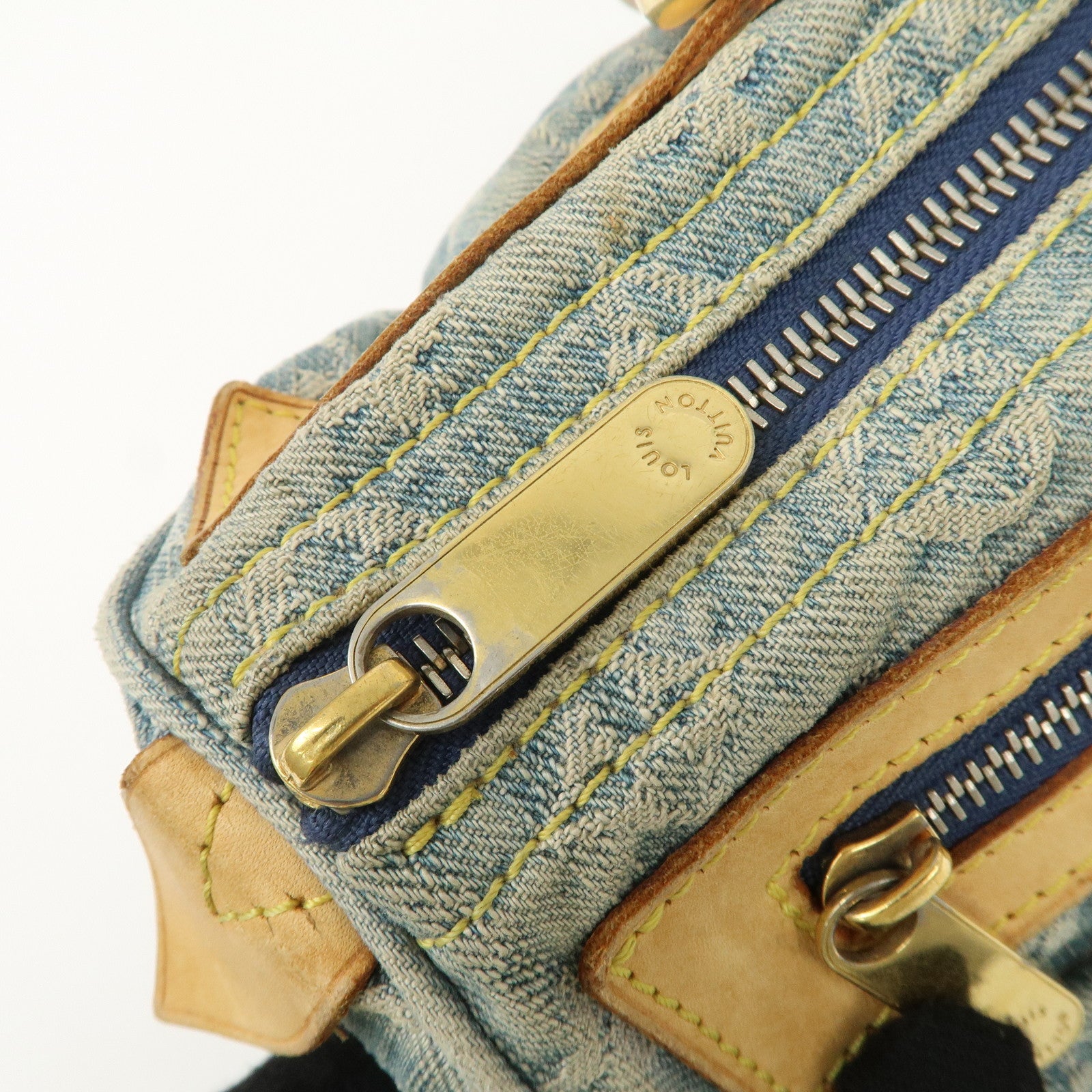 Louis Vuitton Monogram Denim Neo Speedy Boston Bag Blue M95019 Used