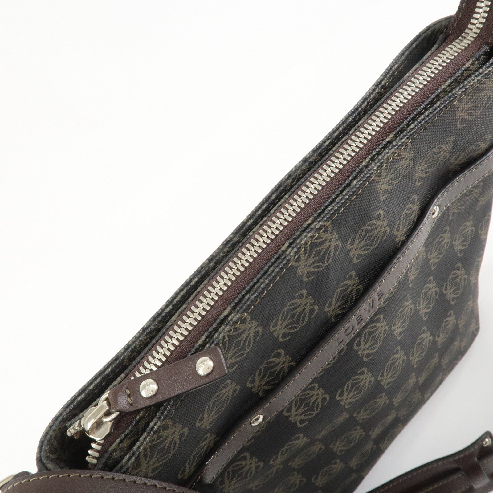 LOEWE Repeat Anagram Logo PVC Leather Shoulder Bag Crossbody Bag