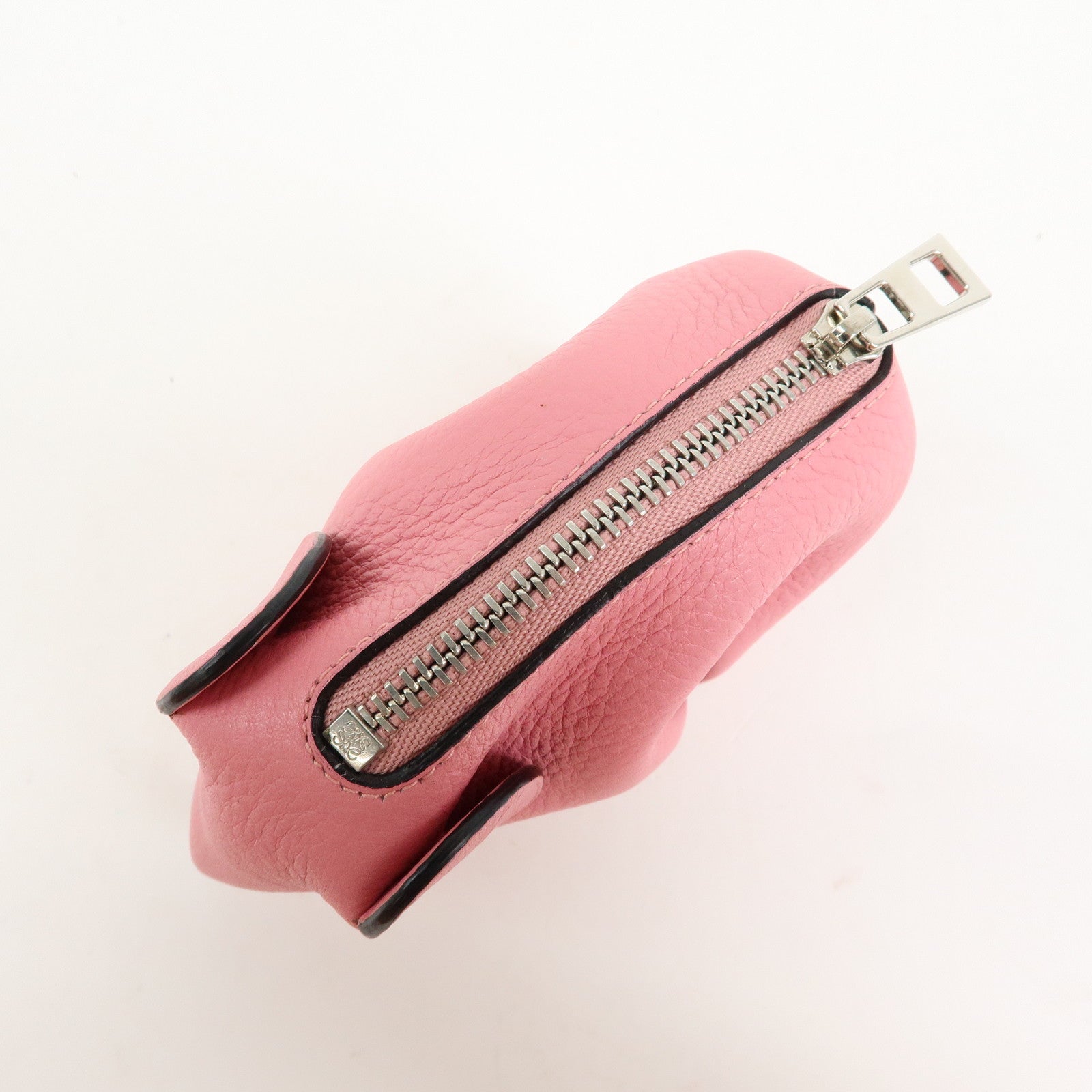 LOEWE Calf Leather Elephant Coin Case Coin Purse Coin Bag Pink