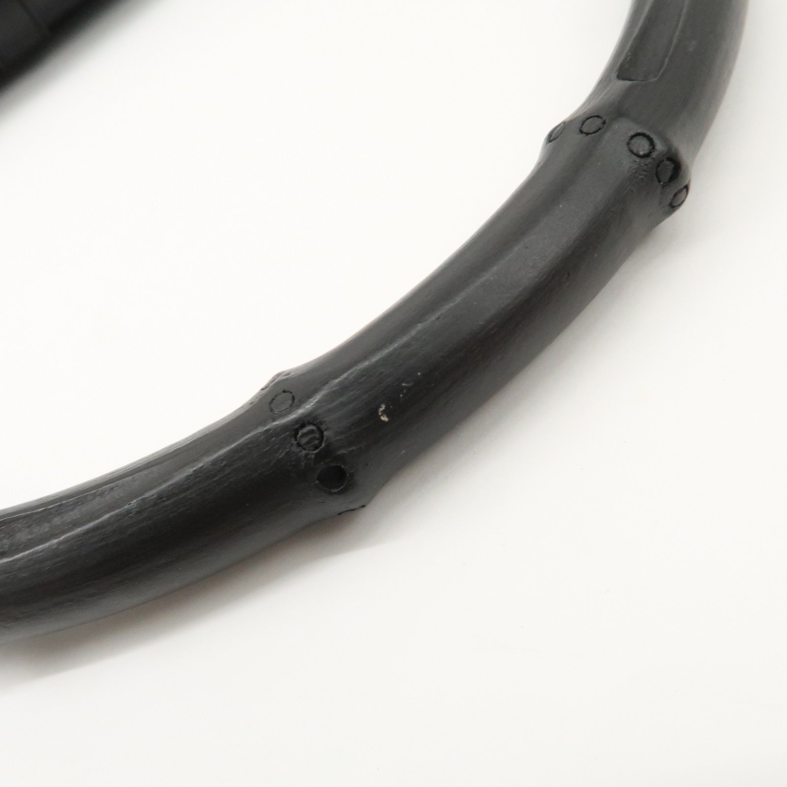 GUCCI Bamboo Leather Shoulder Bag Black Gold HDW 001.4096 Used