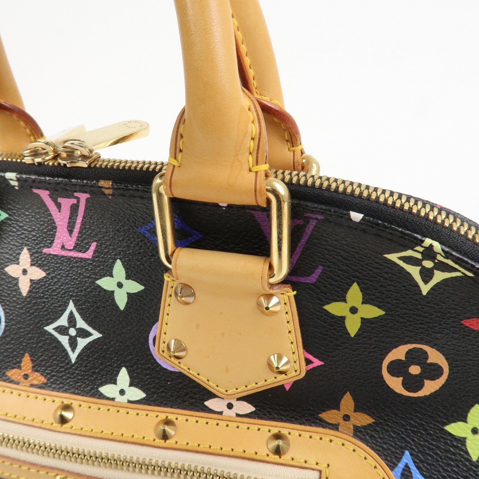 Louis Vuitton Monogram Multicolor Alma Hand Bag Noir M92646