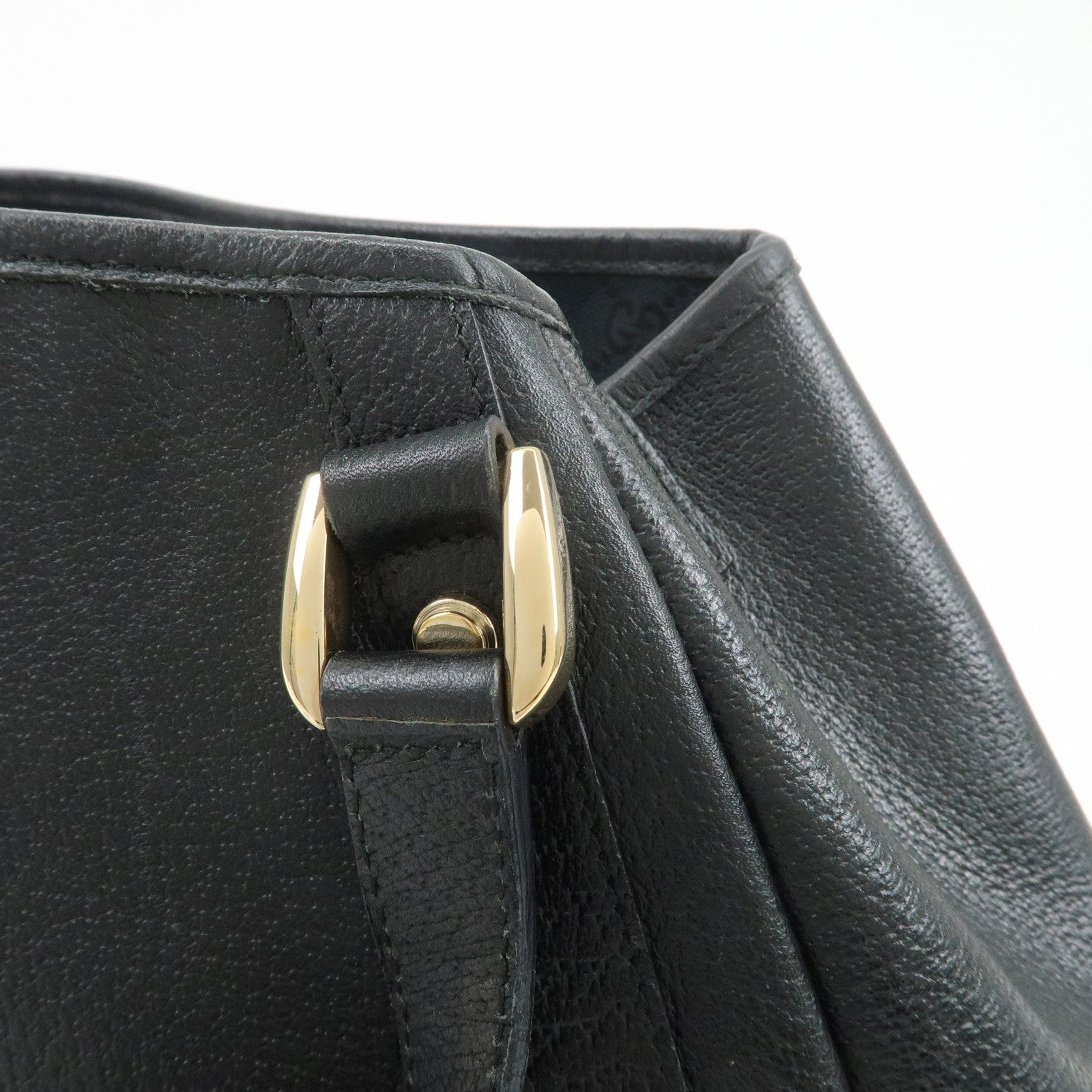 GUCCI Abbey Leather Tote Bag Hand Bag Black 130736