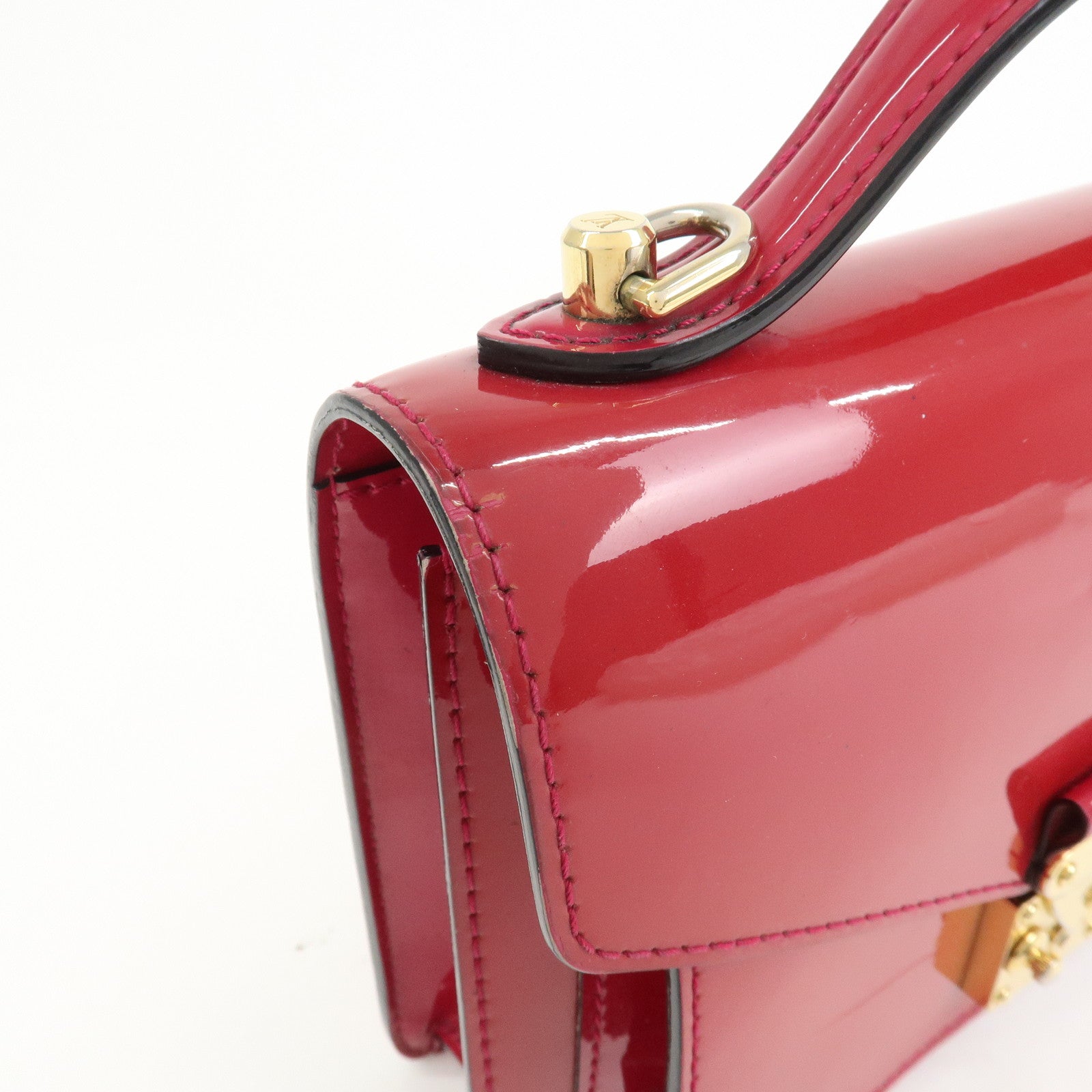 Louis Vuitton Vernis Monceau BB 2Way Hand Bag Rose Indien M91579