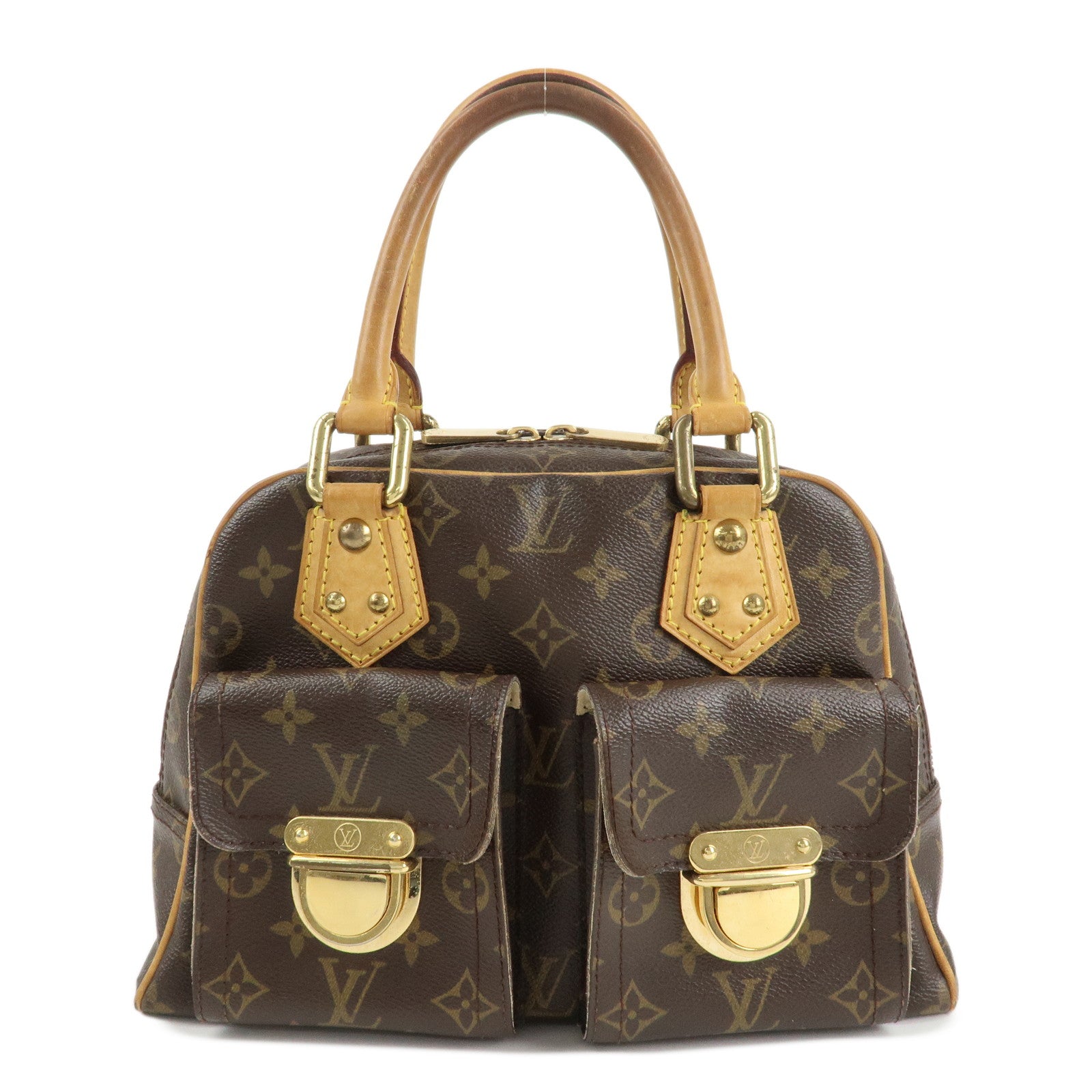 Louis Vuitton Monogram Manhattan PM Hand Bag Brown M40026 Used