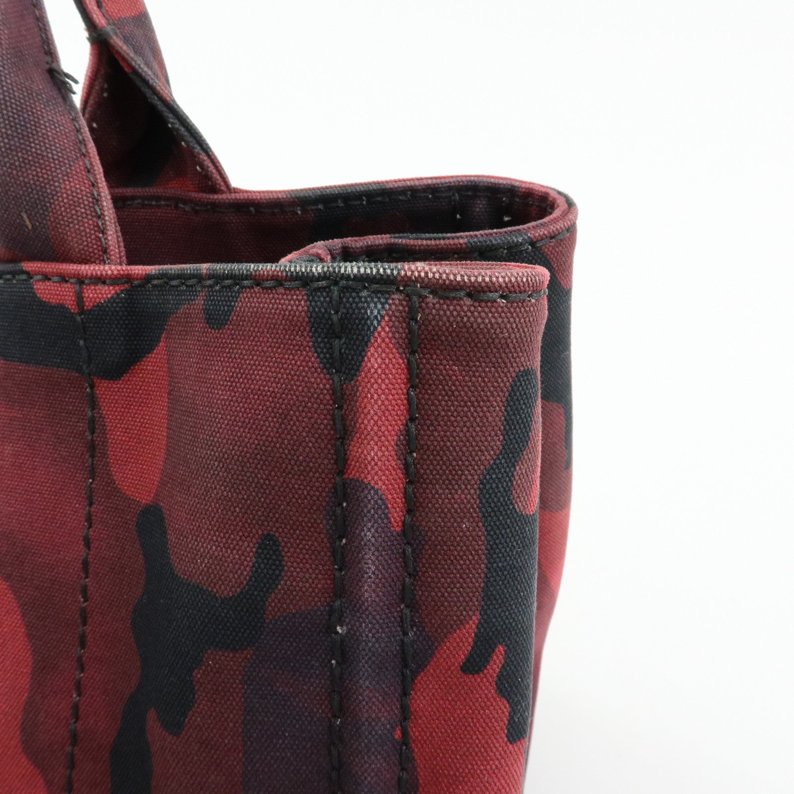 PRADA Triangle Logo Canapa 2Way Tote Hand Bag Camouflage BN2642